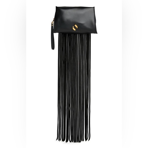 Rebecca Minkoff Pillow Clutch with Fringe in Black new with tags - Picture 9 of 9